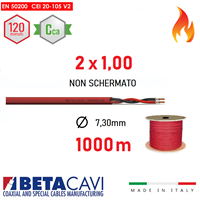 Cavo FIRE PH120 EN50200 2x1,00 1000mt NON SCHERMATO      Cca